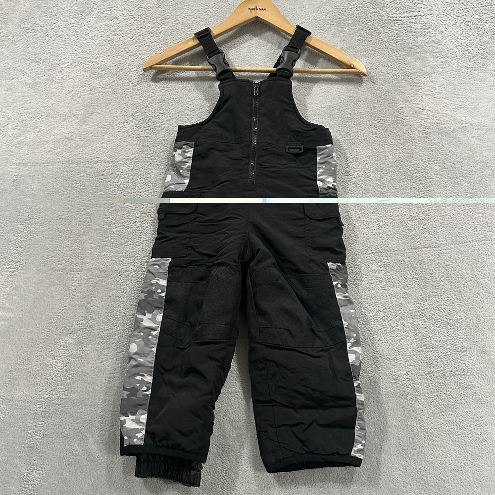 Circo Snow Ski Suit Bib Youth 2T Sleeveless 14" Inseam Easy Closure Black Active